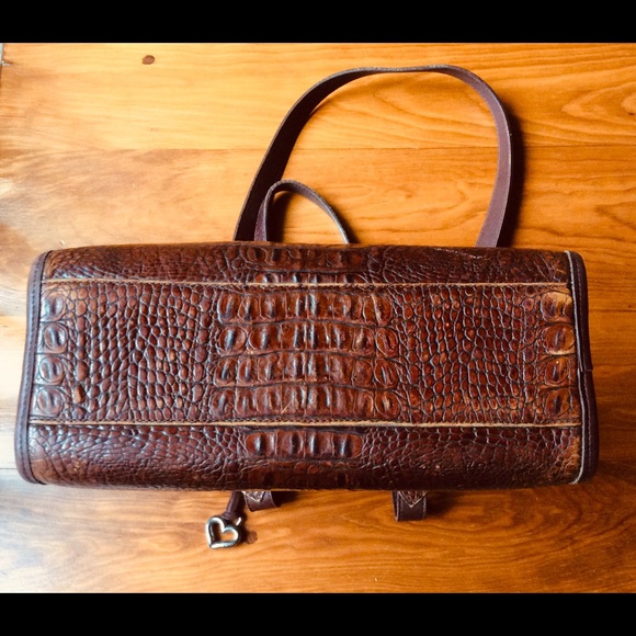 Brighton Brown Croc Embossed Leather Very Roomy - Picture 2 of 6